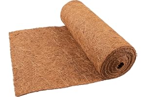 FENGAIM Coco Liner Roll 3m*0.3m/120" x 12", Natural Coconut Hanging Basket Liner, Reusable Coco Fiber Mat Coco Replacement Basket, Coconut Fiber Sheet Coir Mat Liner for Planter, Window Box, Wall Troughs