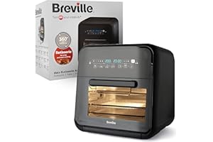 Breville freidora de aire y asador halógeno | Horno freidora de aire extragrande digital | 10 l | Freír, hornear y deshidratar | 2000 W | Eficiente energéticamente | Negro y gris [VDF127X]