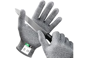 Uktunu Guanti Antitaglio Guanti da Lavoro Guanti da Giardinaggio Guanti da Cucina Resistenti al Taglio - Protezione di Livello 5 ad Alte Prestazioni, Grado Alimentare, Certificato EN 388, 1 Paio -S