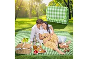 SRJEQC Coperta picnic impermeabile 200 * 200cm,Telo picnic Verde,Coperta picnic Portatile con Maniglia,Telo picnic impermeabile è adatta per campeggio,Picnic,Spiaggia, Prato