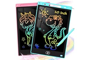 KTEBO 2 Pack 10 Inch LCD Writing Tablet for Kids, Electronic Drawing Pad and Doodle Board for Ages 3-8, Birthday and Christmas Gifts for Boys and Girls, Stocking Stuffers for Kids(Pink & Blue)