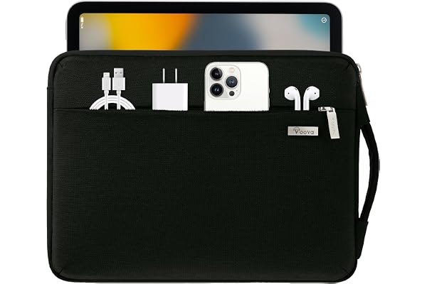 Voova Housse Macbook Air 13 Pochette Ordinateur Portable 11.6 12-12.9 13.3 Pouces (30,5×21,5×2,5CM) Protection 360° Sacoche pour Macbook Pro 13 13.6 IPad Pro 12.9 Surface Pro, Noir