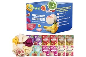 ONETANG Freeze-Dried Mixed Fruit, 12 Pack Single-Serve Pack, Non GMO, Kosher, No Add Sugar, Gluten free, Vegan, Holiday Gifts, Healthy Snack 0.35 Ounce