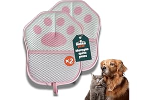 NOKKA PETS Pack 2 Manopla Quita Pelos Mascota - Guantes Quitapelos Mascotas - Manopla Electroestática que Elimina Pelo de Gatos y Perros - Limpieza Rápida en Sofás, Ropa y Hogar – Dueños de Mascotas (ROSA)