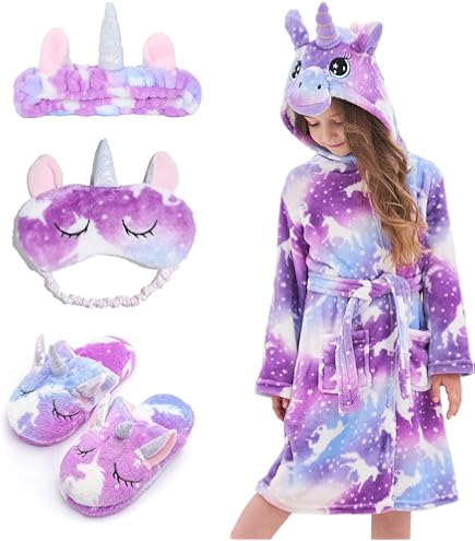 Vêtement Doux Maison Peignoir Licorne Enfant Chaud Et Doux Pour