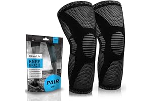 POWERLIX Knee Compression Sleeve - Best Knee Brace for Knee Pain for Men & Women Knee Support for Running, Basketball, Volleyball, Weightlifting, Gym, Workout, Sports