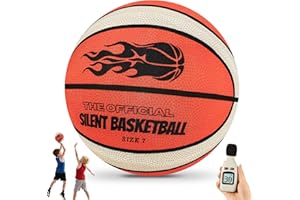 LumenVela Silent Basketball, Lautloser Basketball Größe 7, Airless Basketbäll Indoor mit Stoffnetzabdeckung Krumenfest, Festgeschenke für Kinder und Erwachsene für Hallentraining