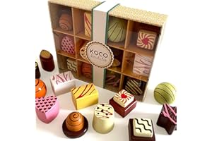 Bee Smart Tea Party Wooden Sweet Chocolate Box | Kids Playset Pretend Play Food with Sturdy Cardboard Storage Box | Childrens Role Play & Imaginary Play Kitchen Set | Birthday Gifts for Toddlers