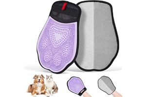 Zivacate Verbesserter 2-in-1 Tierhaarentferner Handschuh, Wiederverwendbarer Elektrostatischer Tierhaarentferner, Doppelseitiger Haarentfernungshandschuh für Haustiere, Kleidung, Sofa - 1 Stück