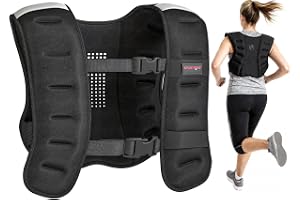 SPORTNOW Viktväst 10 kg med reflekterande ränder kvinnor män | Justerbara remmar, träningsväst löpväst, muskelbyggande, styrk