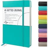 Stationery Island Dotted Notebook A5 Notebook Turquoise &ndash; A5 Bullet Dotted Journal Hardcover Dots with 180 Pages 120gsm Paper