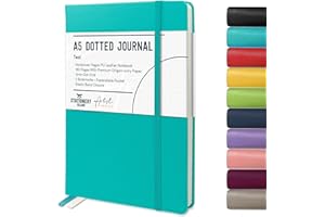 Stationery Island Cuaderno Punteado A5 Notebook Turquesa - Libreta A5 Bullet Dotted Journal Puntos de Tapa Dura Con 180 Páginas 120gsm Papel para Notas, Planificación, Estudio, Viajes, Diario