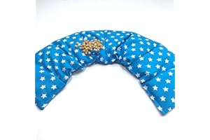 FK-KOERNERKISSEN 8 Kammer STERNE 900 Gramm 80 x 18 cm 11 FARBEN Kirschkernkissen Körnerkissen Wärmekissen XXL (Kirschkernkissen, Türkis Sterne)