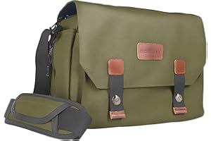 Mantona Borsa per fotocamera Milano grande (custodia universale alla moda per fotocamere reflex digitali e fotocamere di sistema più accessori, vintage, grigio oliva)