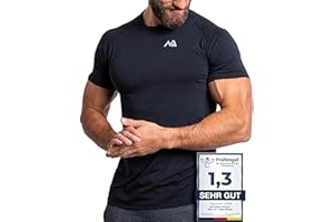 Natural Athlet Slim-Fit Fitness Tshirt für Herren - Langes schnelltrocknendes Gym T-Shirt - Bodybuilding, Krafttaining und Sport