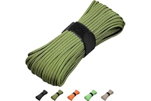 31m Paracord 550 Cord Rope 7 Strand Nylon Parachute Cord 4 mm Survival Cord for Camping Hiking DIY Emergency Black Green Red Blue (olive, 31 m)