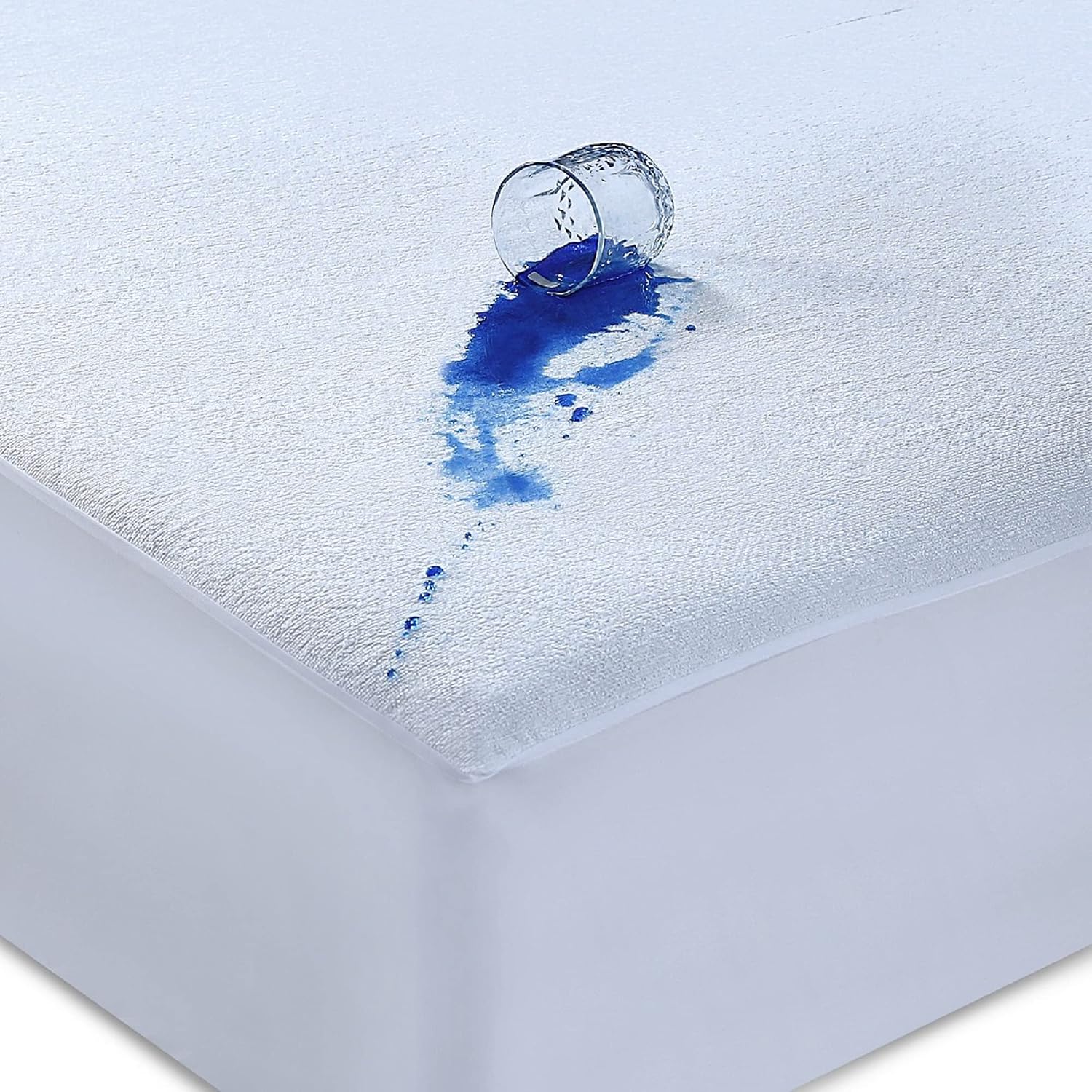 Caroline Shatuik Waterproof Mattress Protector Single,30cm Extra Deep Stretch Skirt Non-Noisy Terry Top Single Mattress Cover Single Bed(90 x 190cm)