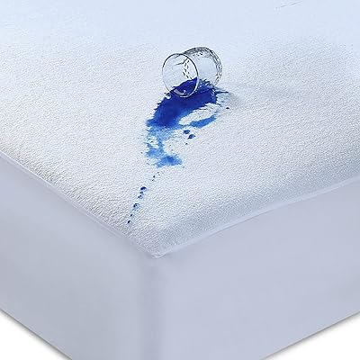 Caroline Shatuik Waterproof Mattress Protector Single,30cm Extra Deep Stretch Skirt Non-Noisy Terry...
