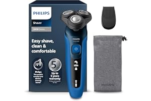 Philips Shaver Series 5000, Wet and Dry Electric Shaver for Men, ComfortTech blades 360°, Contour Heads, Advanced Display, SmartClick Precision Trimmer, S5466/18