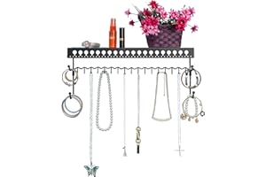 Mango Steam Étagère murale pour organisateur de bijoux (43 cm, noir)