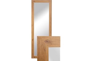 ‎BD ART BD ART Wandspiegel Dekorativ Garderobenspiegel Ganzkörperspiegel 150x50cm Bernstein Eiche