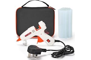 Vinsani Hot Glue Gun with Carry Case 20W Mini Glue Gun with 50pcs 7mm x 150mm Glue Sticks for Kids Craft Hobby Art DIY Home Office Repair Fabric Metal Wood Glass Card Plastic