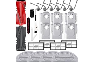 iRobacc Saros 20 Sonic Ersättningstillbehör för Roborock Saros 20 Sonic, 2 Huvudborstar 6 Sidoborstar 6 Dammsugarpåsar 4 HEPA