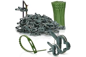 COM-FOUR® Juego de abrazaderas para plantas de 150 piezas - ataduras para plantas - abrazaderas para rosas - jaulas enrejadas para tomates - abrazaderas para lonas verdes (150 piezas - mezclar)