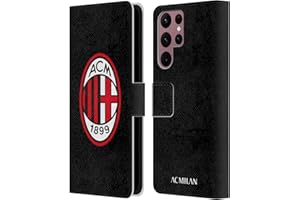 Head Case Designs Licenza Ufficiale AC Milan Home 2021/22 Kit Crest Custodia Portafoglio in Pelle Compatibile con Samsung Galaxy S22 Ultra 5G