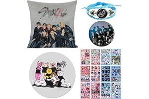 ZPPLD Stray Kids Set regalo per tifosi Stray Kids, set regalo per fan di Stray Kids, federa per cuscino, collana, adesivo, portachiavi, spilla – Kpop StrayKids