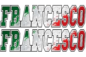 GAMESMONKEY Adesivi Nome 2 Pezzi - 10 15 20 25 30 cm Kit Personalizzato - Vari Modelli disponibili (20x5 cm, Francesco, Bandiera Italiana)