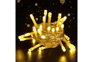 cshare Guirnalda de luces LED de Navidad, 3 m, 30 LED con temporizador (6 horas encendidas, 18 horas apagadas), funciona con pilas para habitación, patio, Halloween, Navidad, decoración de interiores