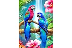 DPIDEA Diamond Painting, Oiseaux Peinture Diamant pour Adulte 5D Diamant Painting DIY Diamant Painting Kit Complet Oiseaux Broderie Diamant pour Décoration Intérieur 30x40cm