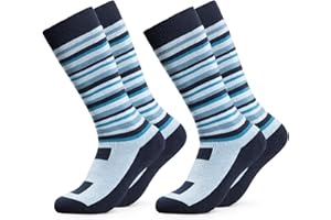 Occulto CHAUSSETTE de SKI pour ENFANTS (2 Paires), CHAUSSETTES THERMIQUES pour GARCON et FILLE d´HIVER REMBOURRÉ et RESPIRANT