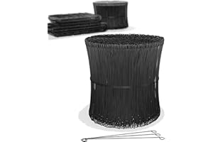 Heimfleiss® Attache fer, fil à béton 1,4 x 100-300 mm (1000 pcs.) - Fil d'attache gainé de PVC - Attache fil fer, fil à rouler pour perceuse & pince à rouler - Fermetures pour sacs métalliques