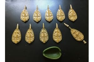 TMC 10 X INLINE METHOD FEEDERS + MOULD. Choose 20g, 30g, 40g, 50g, Carp, fishing tackle