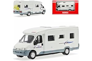 GENERISCH Citroen Jumper Wohnwagen Camping Weiss Baugleich FIAT Ducato Peugeot Boxer 1994-2006 1/64 Norev Modell Auto