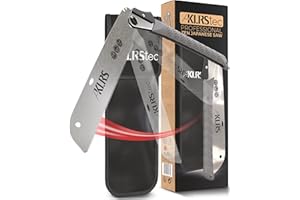 KLRStec Professional Zen Japanese Saw - Wood Saw with 240mm Blade [Including Clip Bag] Outdoor Folding Saw with Safety Lock Made of Hardened Carbon Steel [SK5]