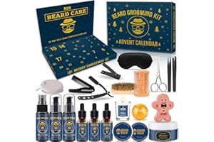 ‎RORCHIO Bartpflege Adventskalender für Männer Teenager Jungs 2025 – 24-Tage Bart Weihnachtskalender mit Bartöl, Balsam, Kamm & Zubehör – Weihnachtsgeschenke für Papa Väter Ehemann