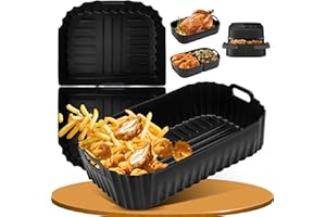 Ninipie 3 Pezzi Teglie in Silicone Accessori per Friggitrice ad Aria Philips Air Fryer Serie 1000 Singolo/Doppio Cestello Flexi 7.1L, Silicone Liners Mould per Philips Airfryer Flexi (NA154/00)