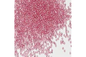 VOOMOLOVE Bulk Seed Beads 110 Grams About 9800pcs, 2mm 12/0 Pink Glass Craft Beads for Making Earrings, Bracelets, Pendants, Waist Jewelry,DIY Handmade Seed Beads（Pink Silver Core）