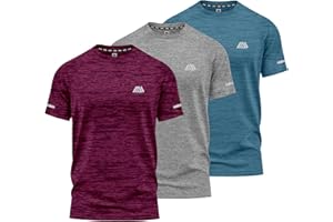 mymixtrendz Pack of 3 Mens Active Short Sleeves T Shirt Olympic Casual Uniform Work Wear Regular Fit Round Neck Multi-Colours Gift T Shirt Top
