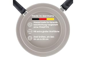 Fissler Ceratal Comfort Pfannen-Set / 2-teilig, Aluminium-Pfanne, Keramik-beschichtet (24+28 cm) Ceramic Bratpfanne antihaftend – Induktion [Exklusive bei Amazon], Grau