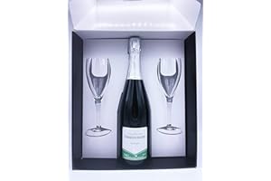 CHAMPAGNE DENEUFCHATEL Coffret Champagne AOC 1 bouteille Brut Tradition 75cl + 2 flûtes - Direct producteur - Maison Deneufchatel