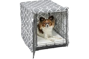 New World BCVR-24GYT Housse de caisse pour chien avec tissu protecteur en téflon, housse de caisse pour chien compatible avec les caisses New World et Midwest de 60,96 cm, motif design gris clair