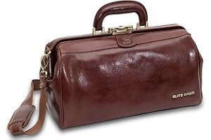 ‎ELITE BAGS CLASSY´S deluxe Arzttasche aus Leder, Braun, 20 × 36 × 21 cm