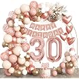 Set Decorazioni Compleanno 37 Anni Oro Rosa - Palloncini, Ghirlanda E Coriandoli Per Festa Ragazza