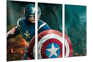 CUADROS CÁMARA Quadro Su Legno, Capitan America, The Avengers, Cinema, 97 x 62cm, Stampa in qualita fotografica. Ref. 26358