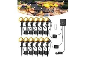 CLV Oświetlenie ogrodowe z zasilaniem, 35M reflektor ogrodowy LED zewnętrzny 2700K-6500K ściemnialne oświetlenie z pilotem 2 tryby dynamiczne oświetlenie 2400LM IP66 wodoodporne lampy do ogrodu