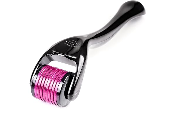 Derma Roller à Micro‑Aiguilles – Système de Soin 540 Micro‑Aiguilles – Idéal pour préserver Une Peau Jeune et éclatante – Titane pour Une Peau Soyeuse, Lisse et Belle – par Sandine (1mm)